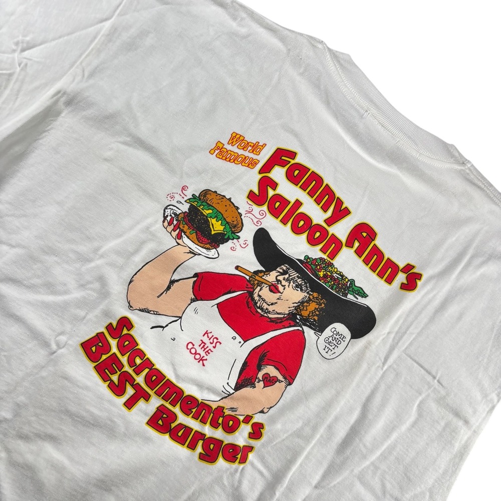 VTG Fanny Ann's Saloon Sacrament Graphic Tee White XL Hanes Beefy-T Streetwear